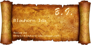 Blauhorn Ida névjegykártya